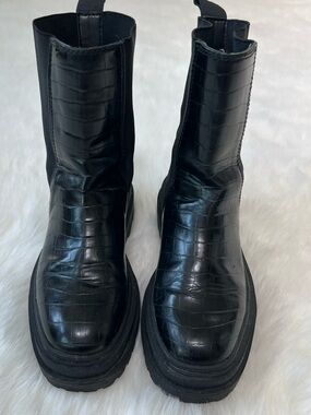 Zara Black Chunky Platform Chelsea Boots women size 36 Y2k  Gothic